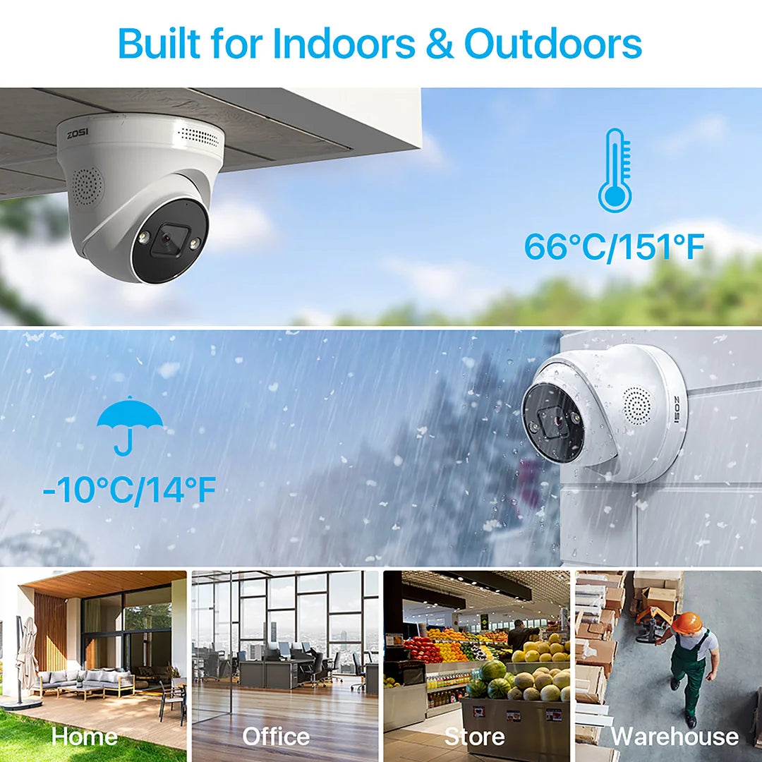 ZOSI 4K 8MP 5MP Add-on Camera for PoE Security Camera System, Work with ZOSI 8 Channel 16 Channel PoE CCTV NVR