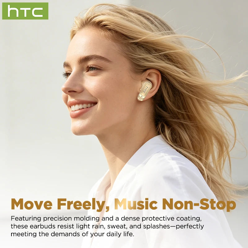 HTC NE72 TWS Open-Ear AI Translator Earbuds 135+ Languages Real-Time Translation Bluetooth 6.0 Wireless Headphones