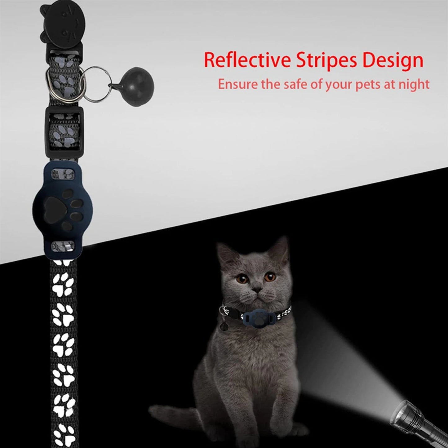 Electronic Pet Locator for iOS & Android Waterproof Pet Tracker with Bell Kitten Collar for Pets Cat Anti-Lost Device