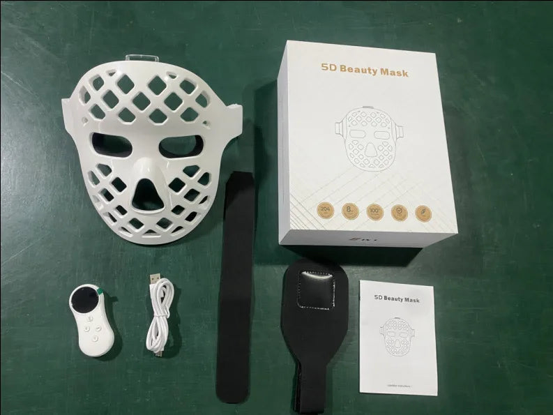 5D Red Light Therapy 8 Colors Portable LED Mask Face Photon Infrared Therapy Mask for Skin Rejuvenation Anti-Aging Wrinkles
