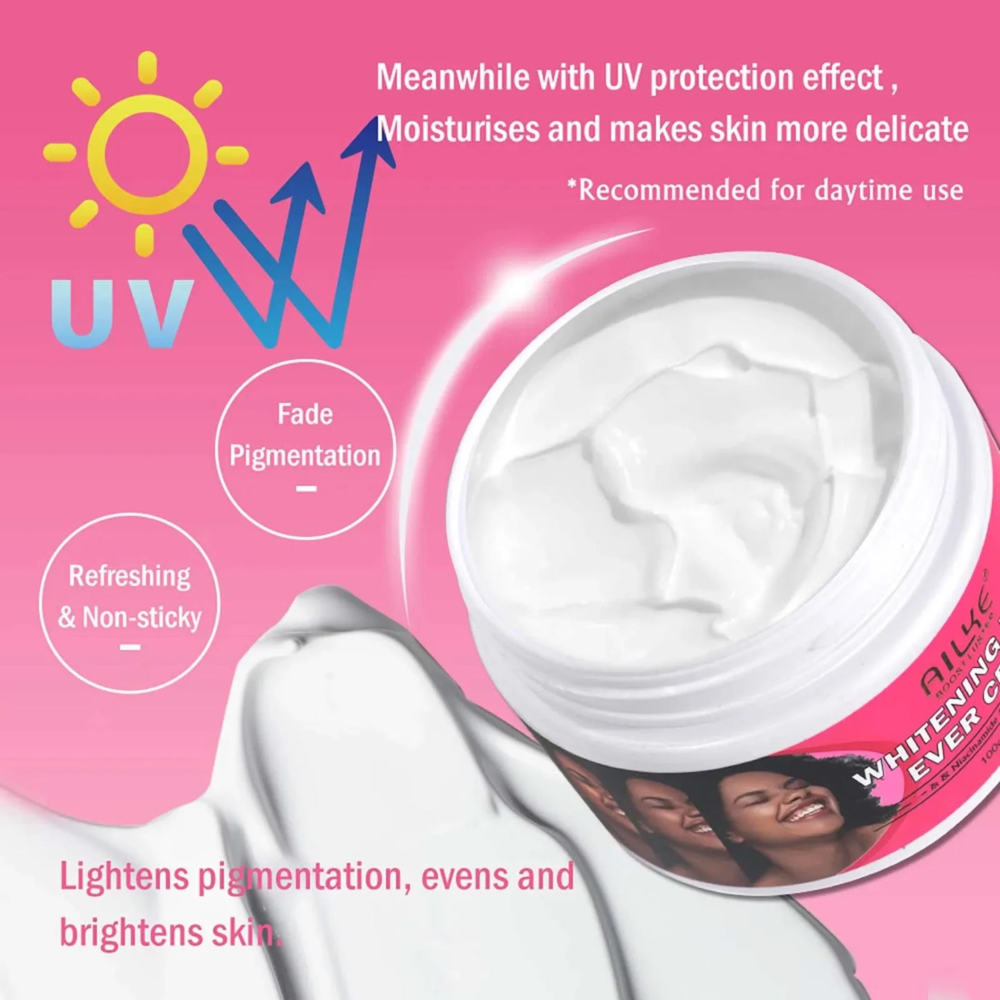 AILKE Women Whitening Face Cream, Brighten Skin, Moisturizing, Resists Melanin And Uv Rays, With Organic Niacinamide, 100ml
