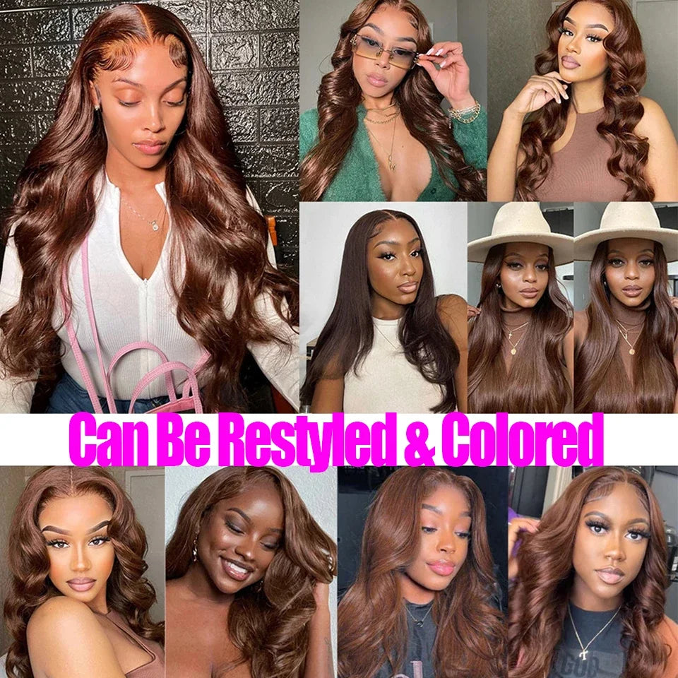 8Pcs #2 Dark Brown Body Wave Hair Clip In Hair Extensions Human Hair 100% Unprocessed Brazilian Remy Virgin Human Hair For Women