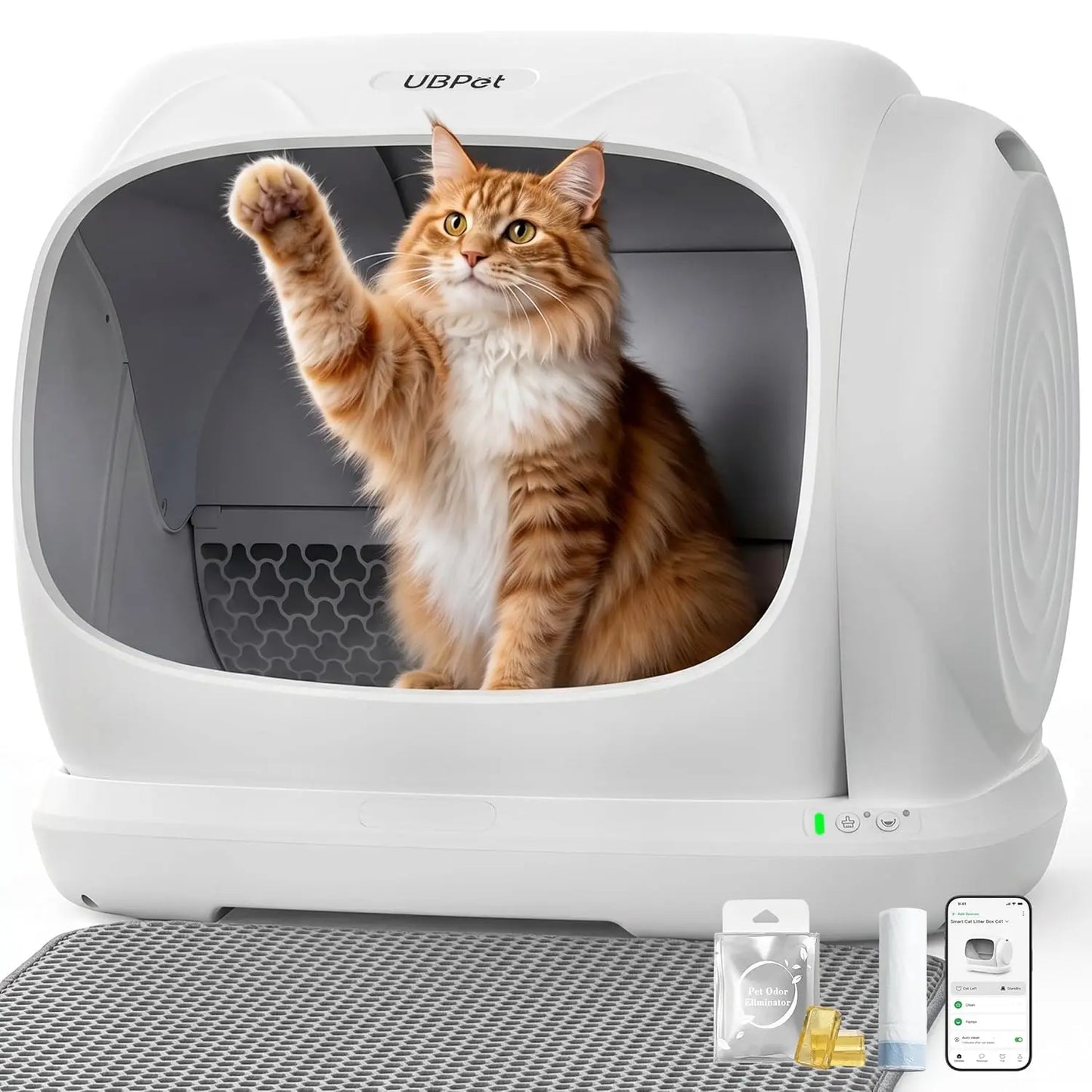 Extra Large Smart Self Cleaning Litter Box, 106L, App Control, Odor Control, Safety Sensor & Low Entry for Multi Cat, Custom