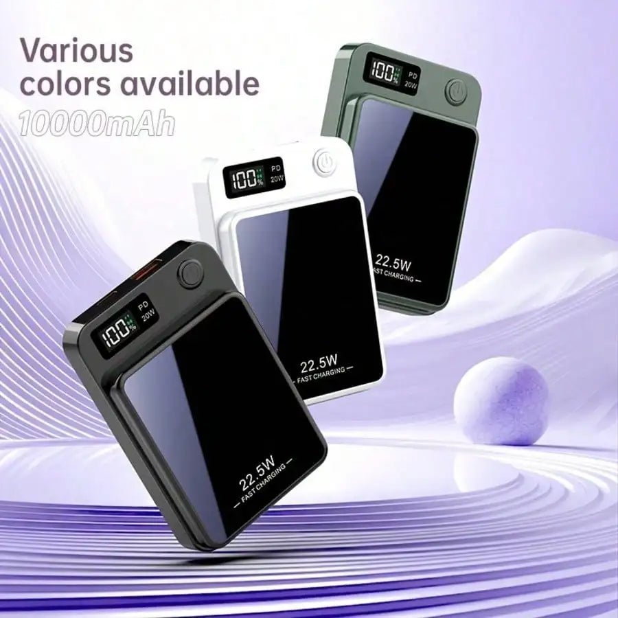 Portable Magnetic Charger 10000mAh, Wireless Power Bank With LED Display, USB-C PD Fast Charging, Travel Backup Battery For IPhone17 Series