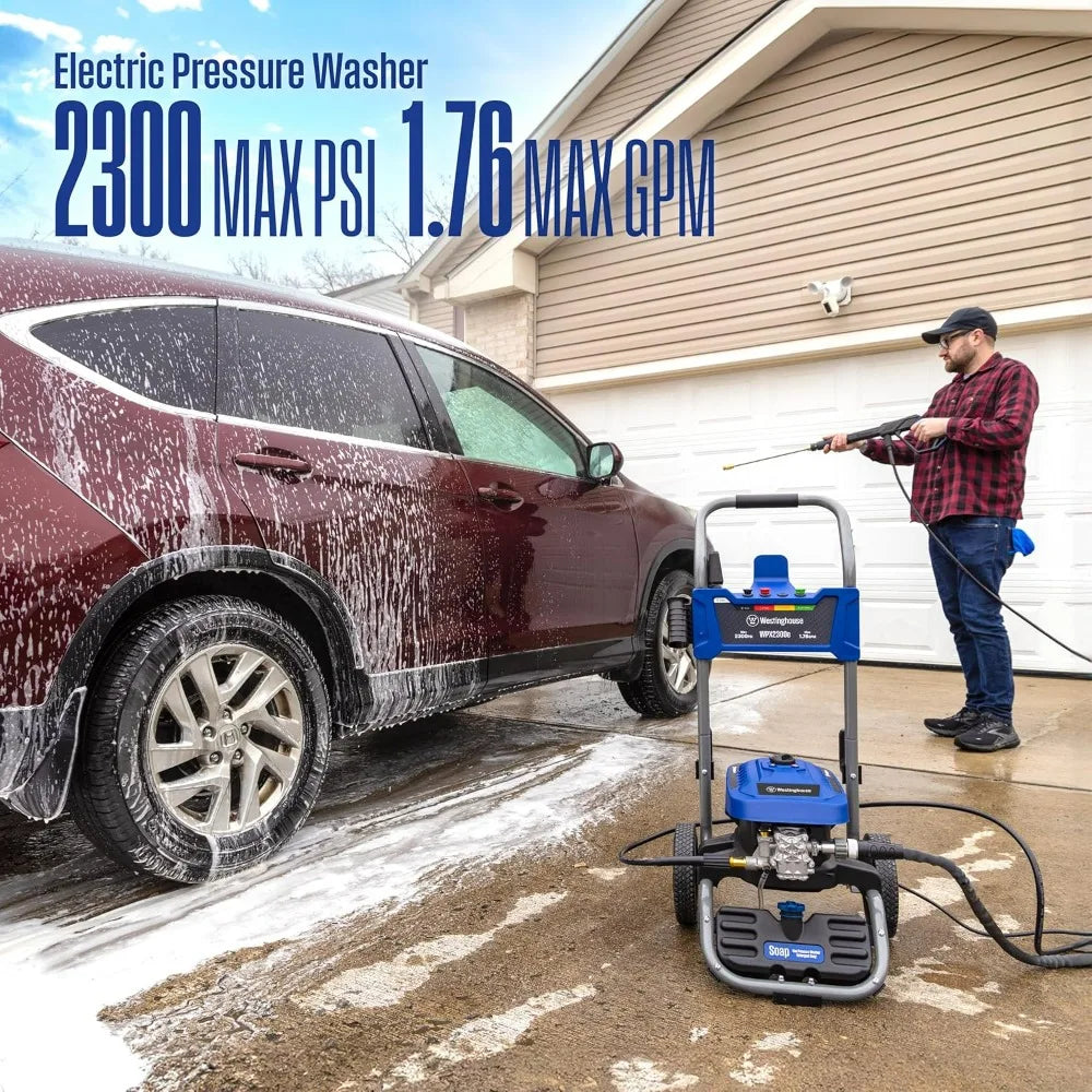 2025new-Westinghouse 2300 PSI Electric Pressure Washer with 1.76 GPM, Induction Motor, Built-in Soap Tank and Spray Gun
