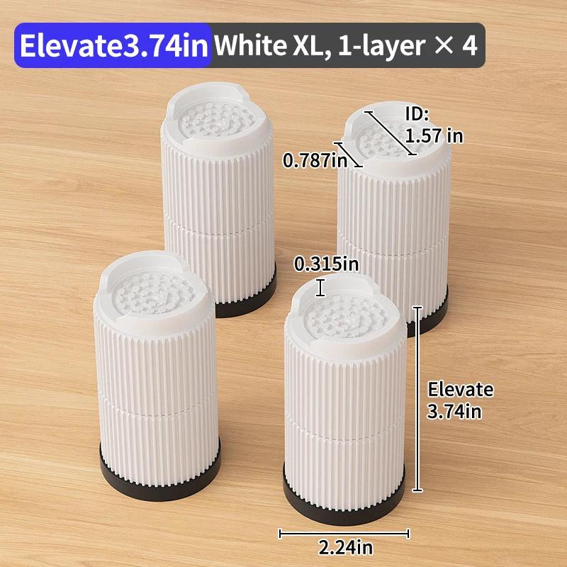 Furniture Elevation Pads for Bed Feet: Stackable Heavy-Duty Support Risers, Bed Leg/Bed Base Raising Blocks