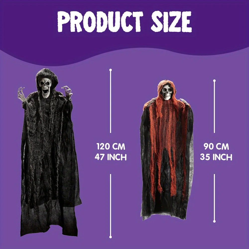 3 Pack Halloween Hanging Grim Reapers Skeleton Flying Ghost for Haunted House Prop Decor for Halloween Party Outdoor Indoor Decor