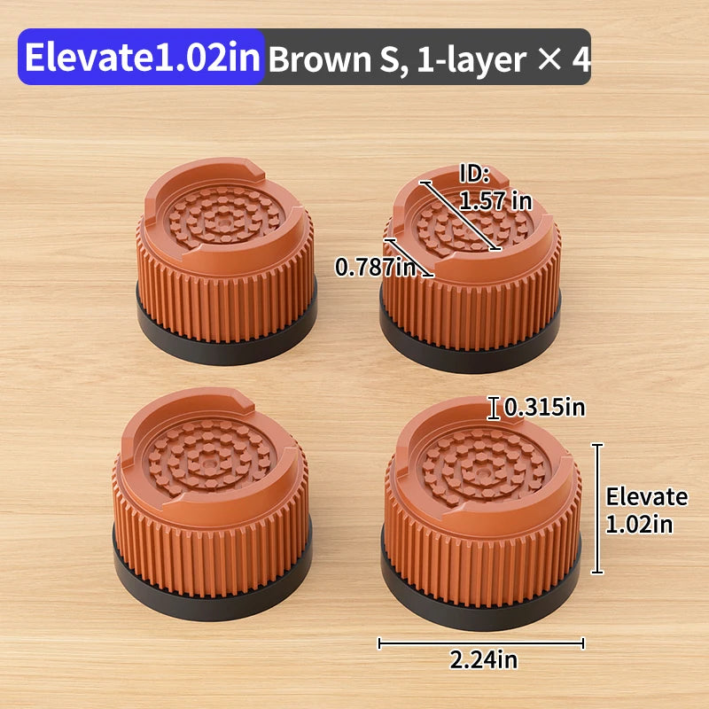 Furniture Elevation Pads for Bed Feet: Stackable Heavy-Duty Support Risers, Bed Leg/Bed Base Raising Blocks