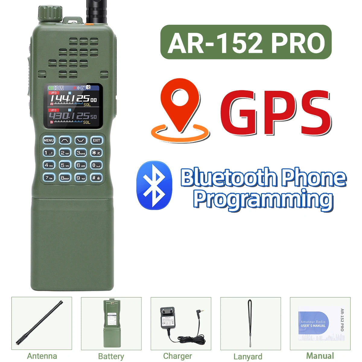 Baofeng AR 152 PRO GPS Ham Radio High Powerful CS Tactical Game Walkie Talkie Long Range Upgraded AR-152 Portable Two Way Radio