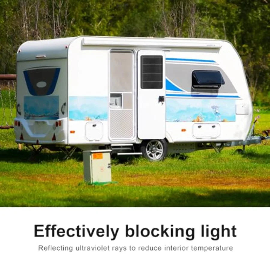 RV Door Window Shade Cover - Magnetic Blackout Window Cover with UV Protection and Privacy for RV Windows 25 x 16 in Foldable W