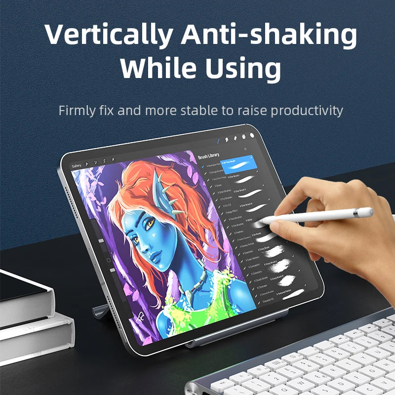 CABLETIME 3 IN 1 Vertical Laptop Stand Automatic Shrinkage Sillca Gel Anti Shaking for Laptop Tablet iPad Pro
