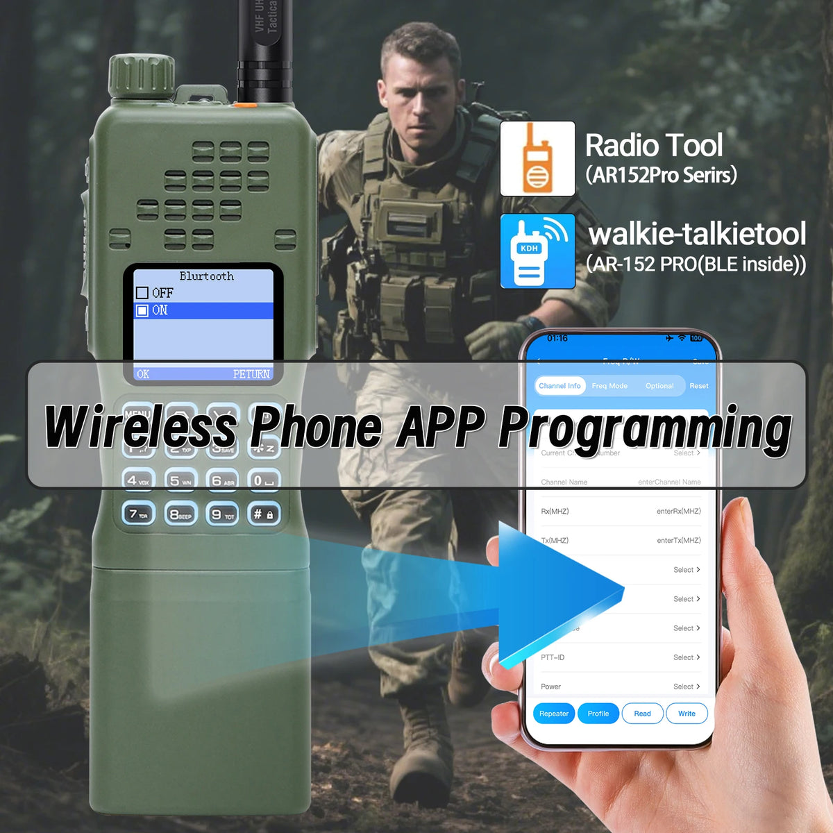 Baofeng AR 152 PRO GPS Ham Radio High Powerful CS Tactical Game Walkie Talkie Long Range Upgraded AR-152 Portable Two Way Radio