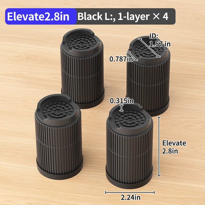 Furniture Elevation Pads for Bed Feet: Stackable Heavy-Duty Support Risers, Bed Leg/Bed Base Raising Blocks