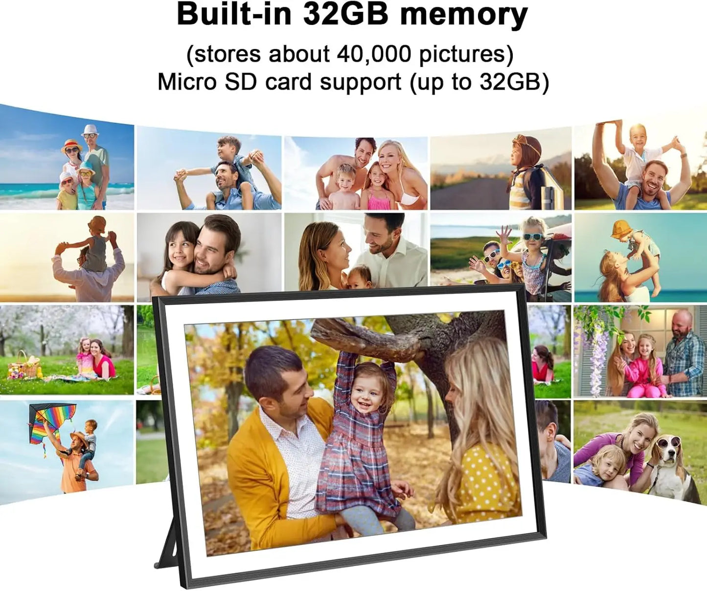 SSA 32GB 15.6 Inch WiFi Digital Photo Frame 1920x1080 FHD LCD Touch Screen,Best Christmas gift for friends and family