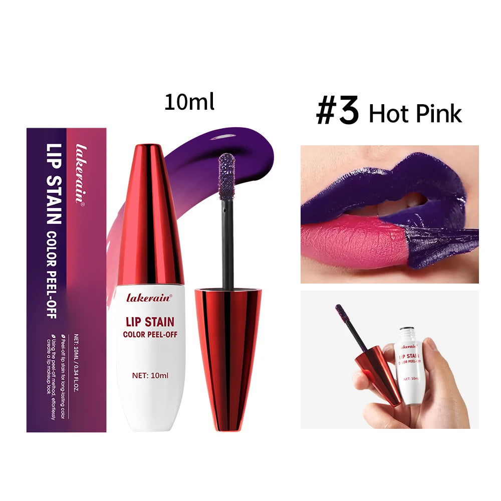Peel Off Lip Stain Tattoo Tint Long Lasting Waterproof Smudge Transfer Proof Rich Pigment Natural Vivid Lip Color Lightweight Daily Lip Makeup Cosmetic