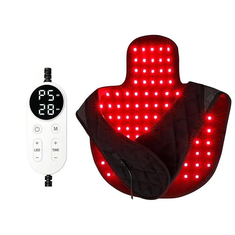 NEW 104LEDs Red Light Therapy for Neck Shoulder 660nm&850nm Wearable Heating Infrared Light Therapy Pad with Timer & Pulse Modes