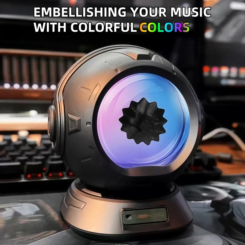 Ferrofluid Speaker, Dancing Ferrofluid Speaker with 2 Adjustable Modes and Colorful Lights