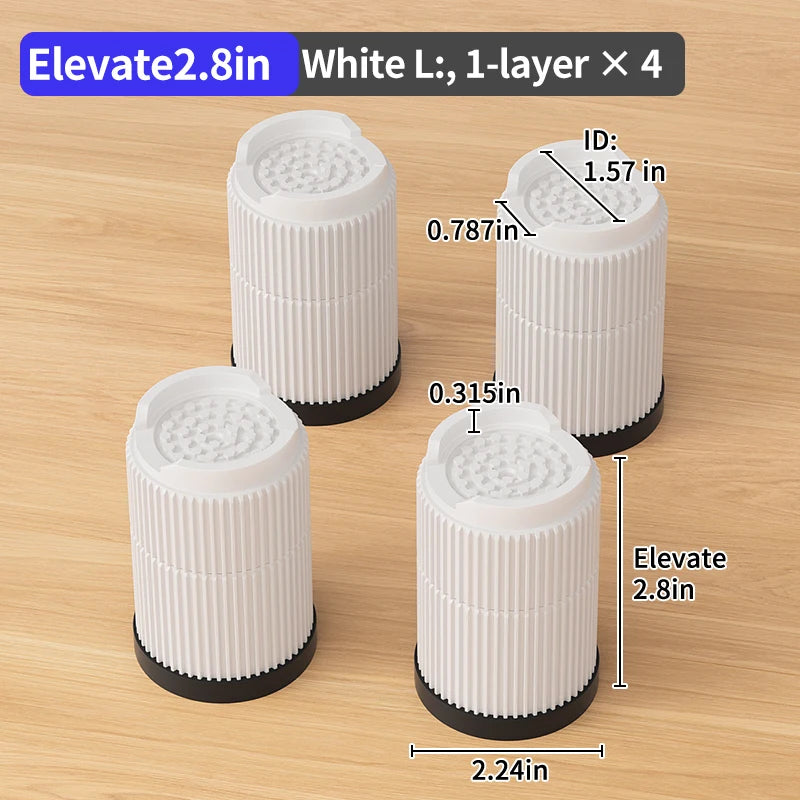 Furniture Elevation Pads for Bed Feet: Stackable Heavy-Duty Support Risers, Bed Leg/Bed Base Raising Blocks