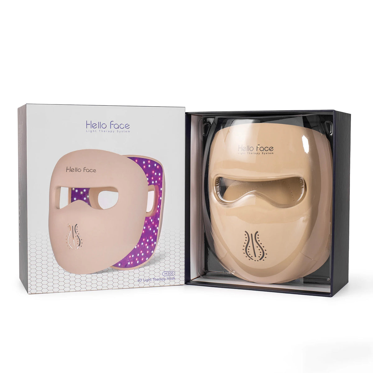 Hello Face M300 4D LED Light Mask 311 LEDs, 4 Mode, Facial Care, Ergonomic Silicone Design, Visual Comfort