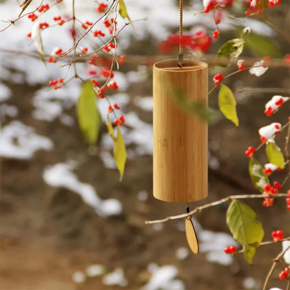 Bamboo Wind Chimes Outdoor Garden Patio Decoration Yard Pendant Meditation Relaxation Chord Windbell Craft Music Aeolian Bells