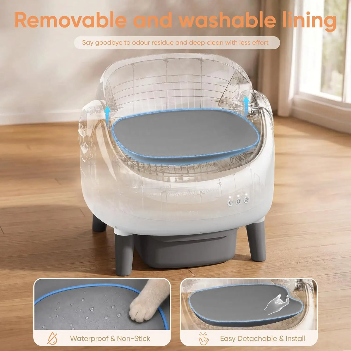 Self Cleaning Cat Litter Box, Open-Top Automatic Cat Litter Box with App Control, Large Capacity for Multiple Cats,, Custom