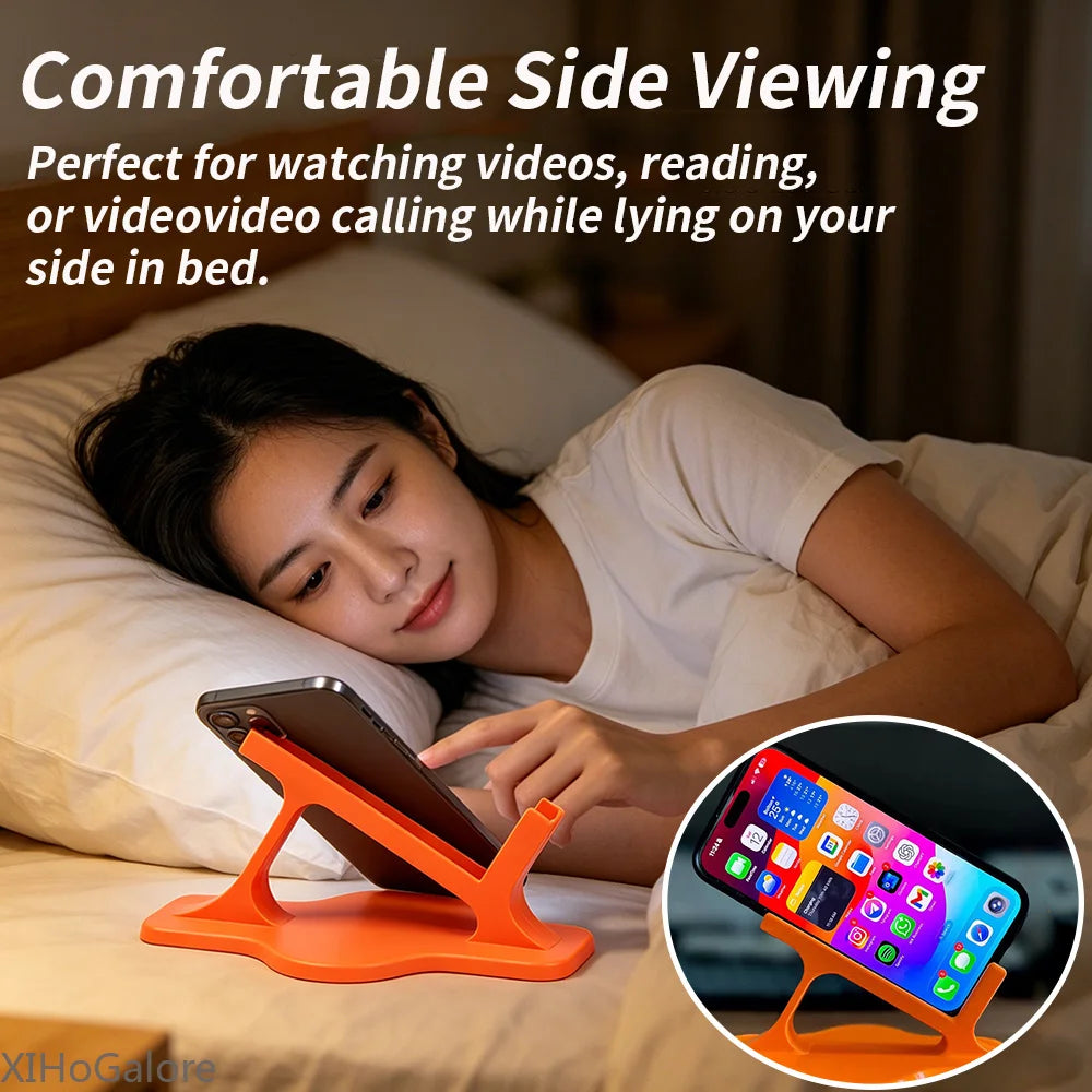 2Pcs Comfortable Bed Phone Stand Side Lying Stable Ergonomic Hands Free Holder For Entertainment Viewing Relax