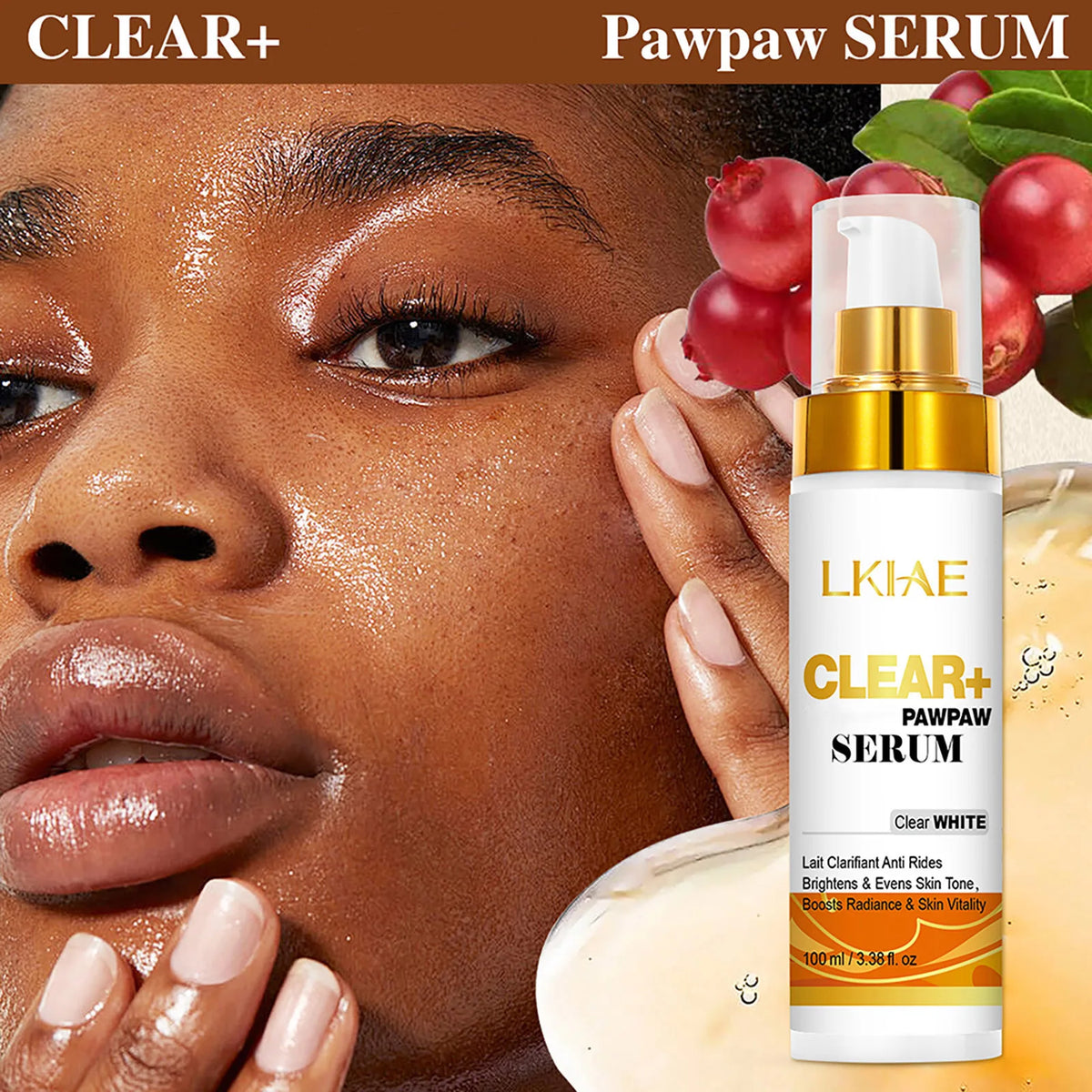 LKIAE Whitening Women Set, With Vitamin C, Natural Papaya, Carrot, Remove Dark Spots, Melanin, Skin Moisturizer, Hydrating