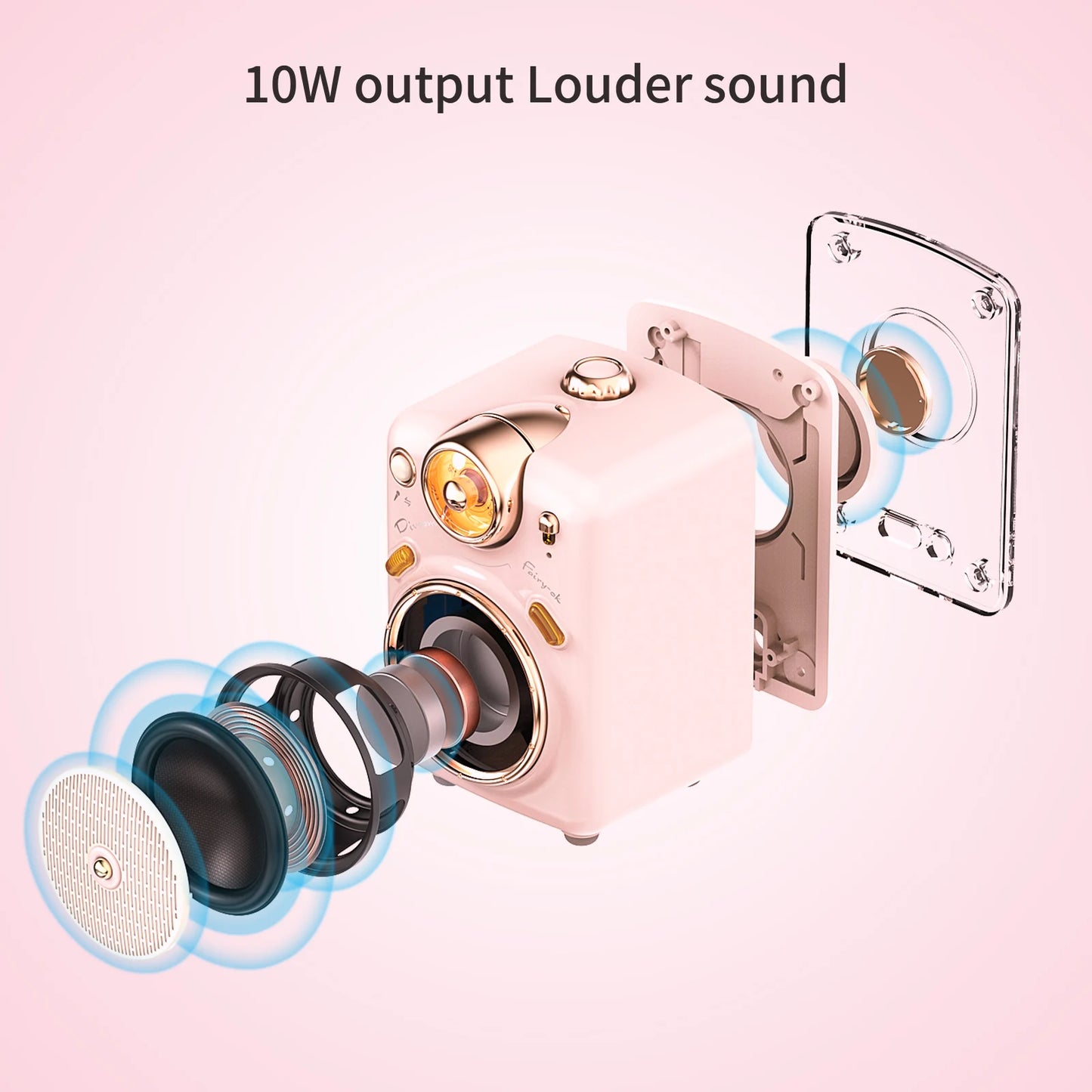 Divoom Fairy-OK Portable Bluetooth Speaker with Microphone Karaoke Function with Voice Change, FM Radio, TF Card