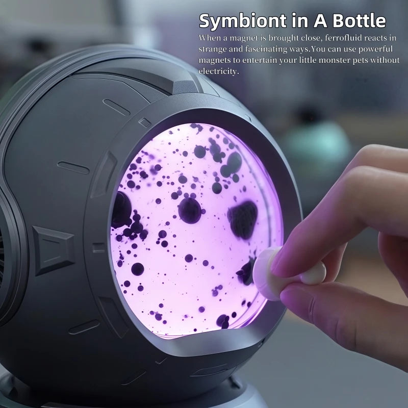 Ferrofluid Speaker, Dancing Ferrofluid Speaker with 2 Adjustable Modes and Colorful Lights