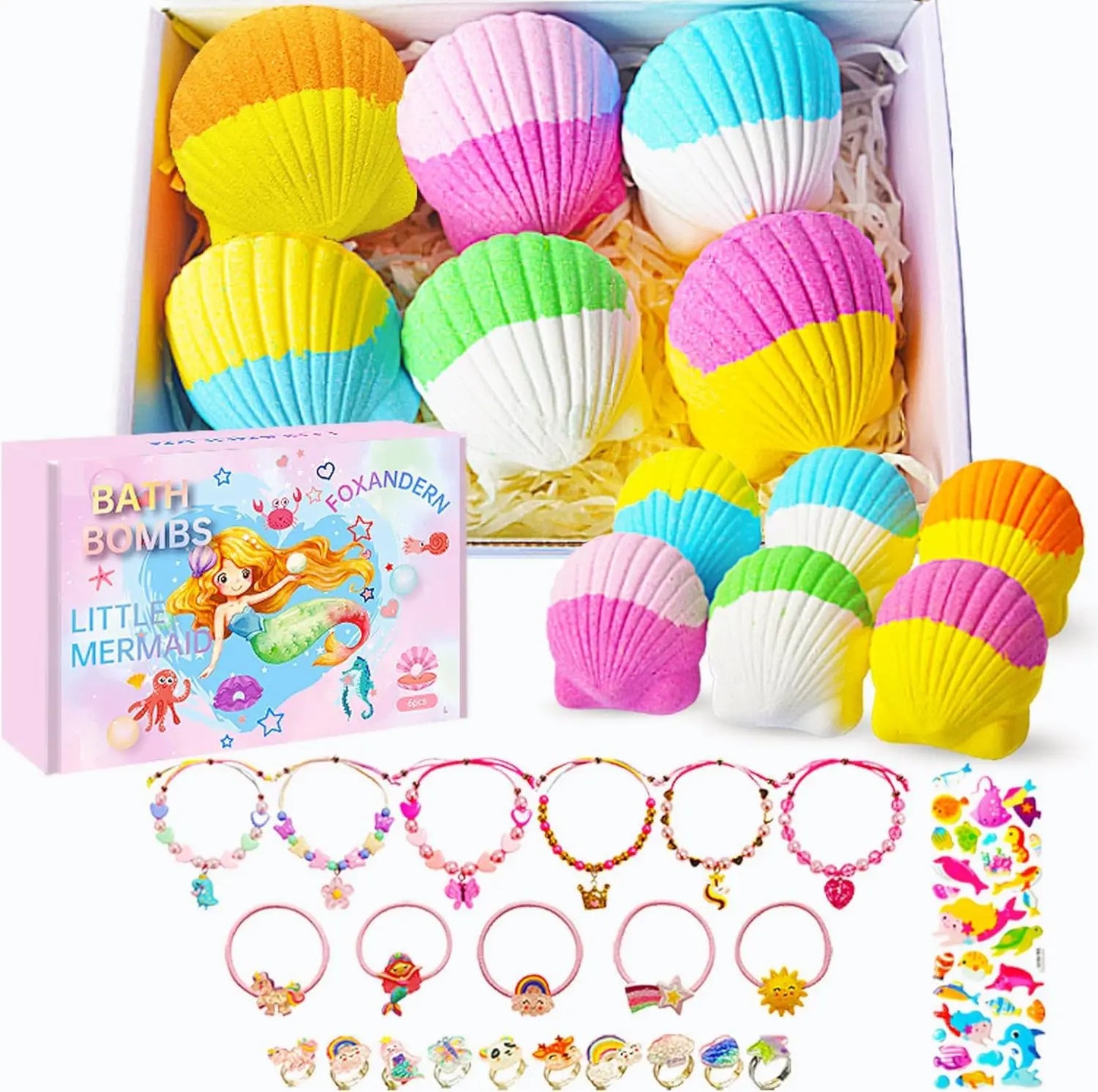 Kids Bath Bombs with Glow-in-Dark Toy Surprise, 30 PCS Natural Organic Bubble Bath for Boys and Girls