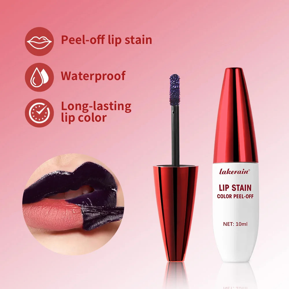Peel Off Lip Stain Tattoo Tint Long Lasting Waterproof Smudge Transfer Proof Rich Pigment Natural Vivid Lip Color Lightweight Daily Lip Makeup Cosmetic