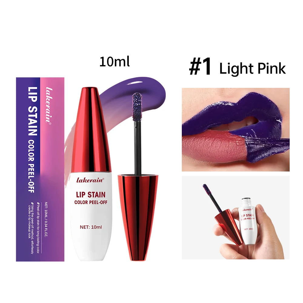 Peel Off Lip Stain Tattoo Tint Long Lasting Waterproof Smudge Transfer Proof Rich Pigment Natural Vivid Lip Color Lightweight Daily Lip Makeup Cosmetic