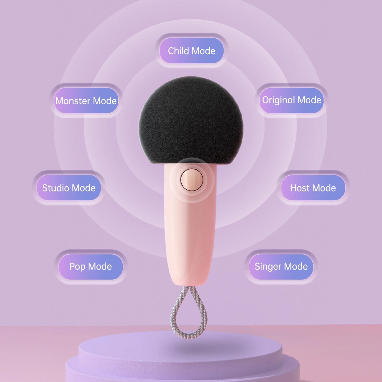 Divoom Fairy-OK Portable Bluetooth Speaker with Microphone Karaoke Function with Voice Change, FM Radio, TF Card
