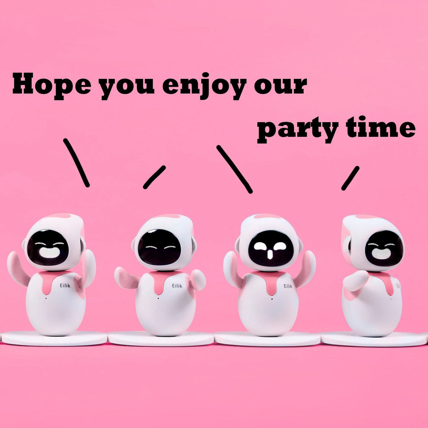 Eilik Pink - Touch Interactive Toys, Cute Robot Pets with Abundant Emotions. Idle Animations&Mini-Games, Unique Gift for Girls & Boys. Support Update