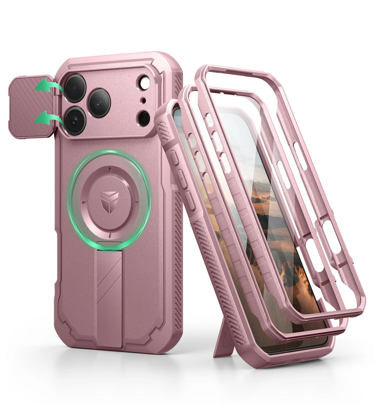 DEXNOR For iPhone 17 Pro Max Case with Camera Cover & Adjustable Kickstand Compatible With MagSafe Shockproof Magnetic Protective Cover