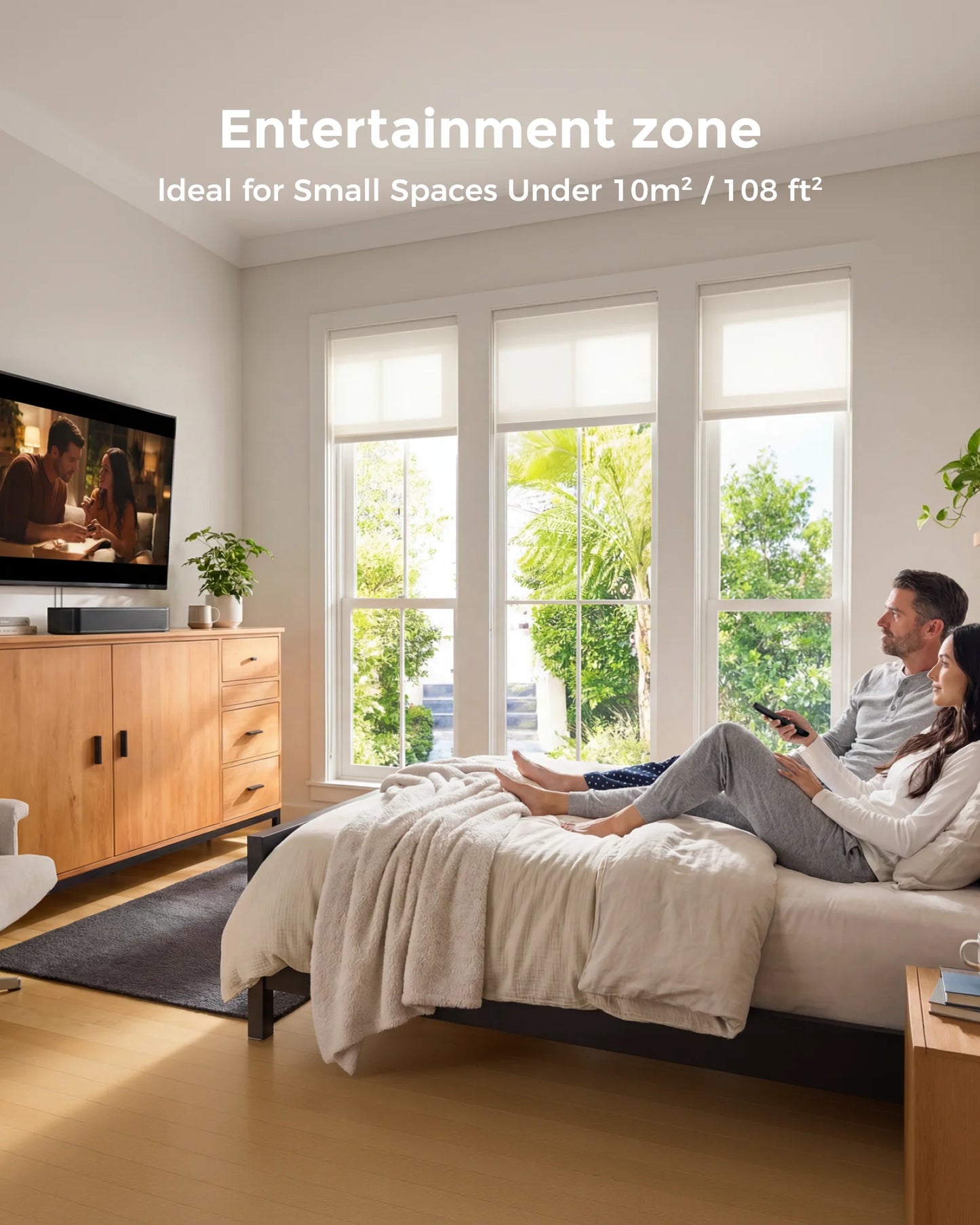 ULTIMEA 120W 2.1ch Compact Soundbar for TV, 3-Inch Built-in Subwoofer, Bluetooth 5.3 TV Sound Bar Speakers