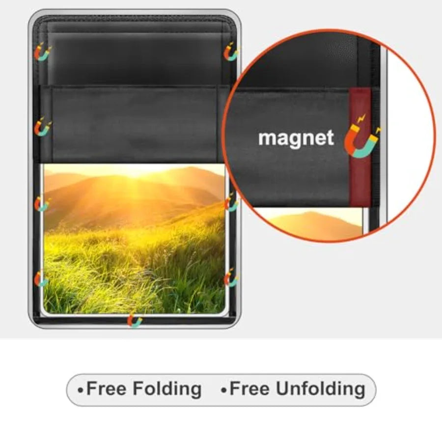 RV Door Window Shade Cover - Magnetic Blackout Window Cover with UV Protection and Privacy for RV Windows 25 x 16 in Foldable W