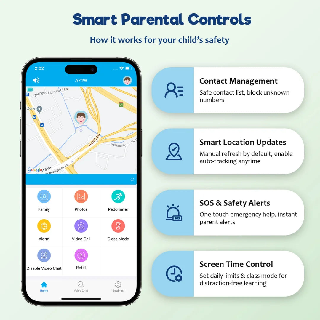 4G Smart Watch for Kids, GPS Location Video Call Voice Chat Waterproof Kids Watch with SIM Card with 30-Day Free Unlimited Plan Best Gift for Child