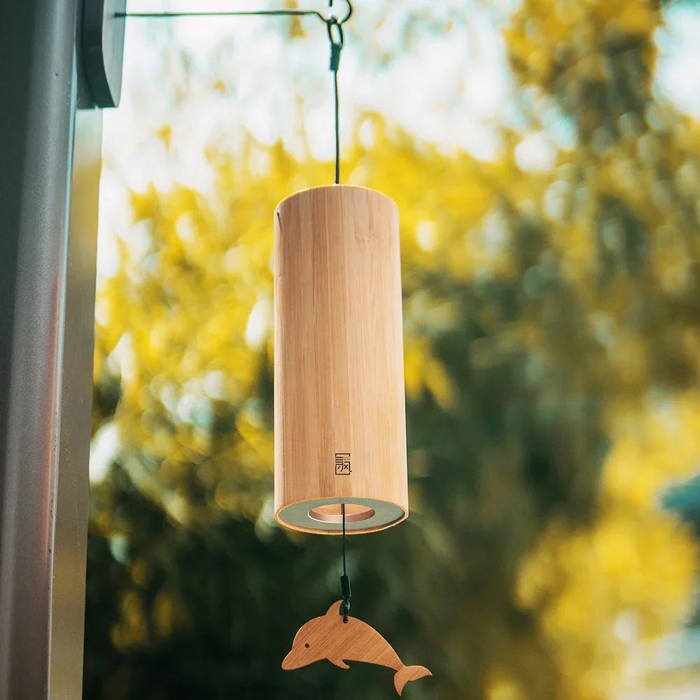 Bamboo Wind Chimes Outdoor Garden Patio Decoration Yard Pendant Meditation Relaxation Chord Windbell Craft Music Aeolian Bells