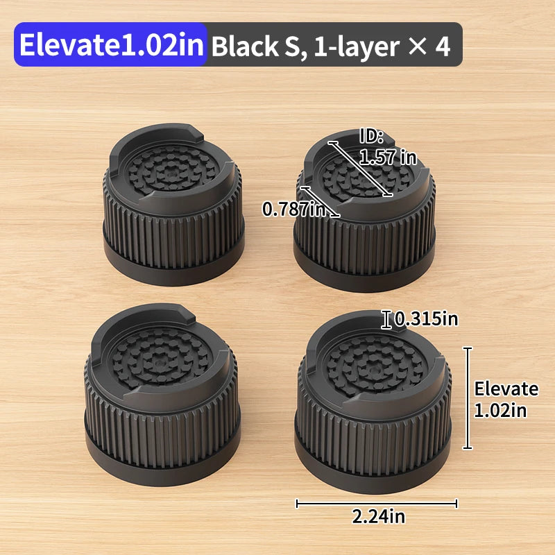 Furniture Elevation Pads for Bed Feet: Stackable Heavy-Duty Support Risers, Bed Leg/Bed Base Raising Blocks