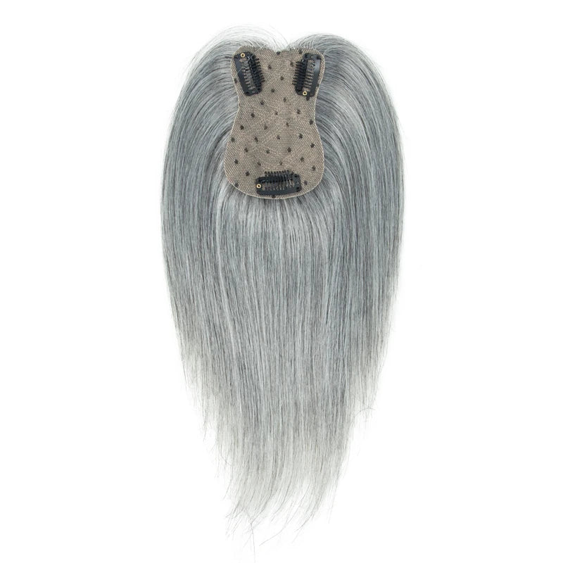 100% Human Hair Toppers with Clips Machine Remy Natural Topper Hair High Quality One Piece Toppers for Women Daily Thin Hair