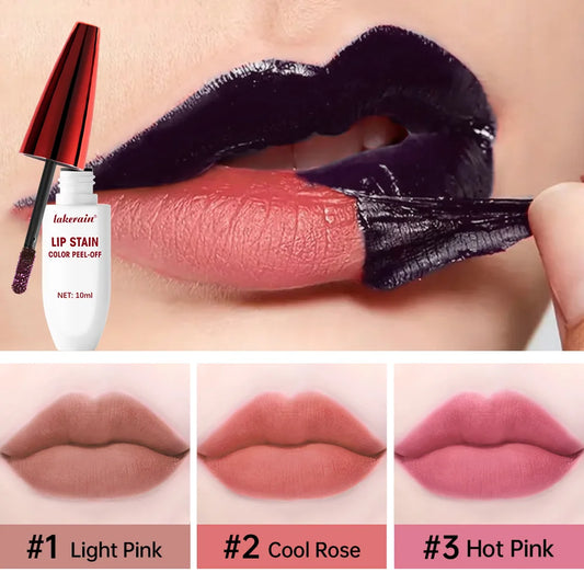 Peel Off Lip Stain Tattoo Tint Long Lasting Waterproof Smudge Transfer Proof Rich Pigment Natural Vivid Lip Color Lightweight Daily Lip Makeup Cosmetic