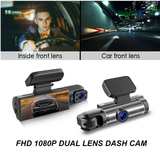 ZNLYRION  Full HD 1080P Car Dashcam Front+Interior+Rear Camera 130° Wide Angle Night Vision G-Sensor Parking Monitor Car Driving Recorder