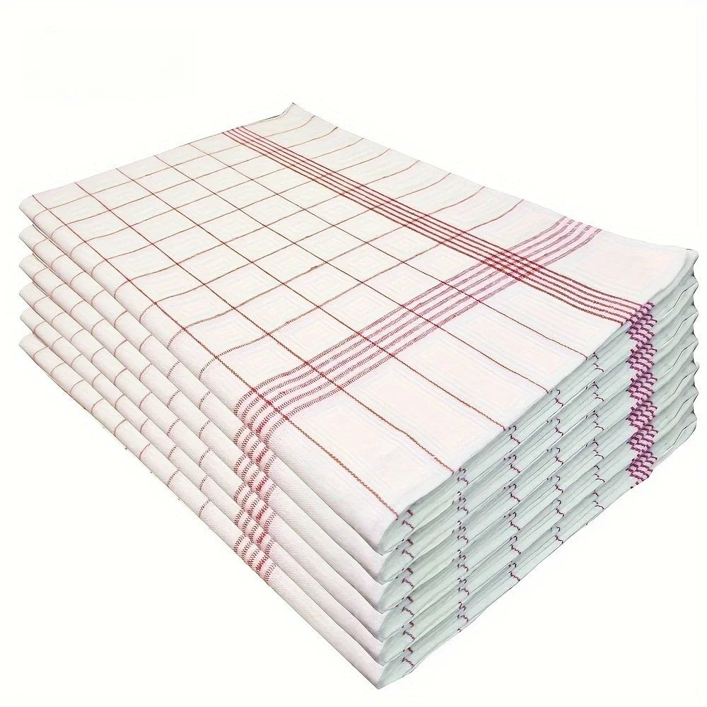 1/5/10pcs Classic Plaid Dish Towel Scouring Pad, Soft Large Size Kitchen Towel, Suitable for Bar and Kitchen Cleaning