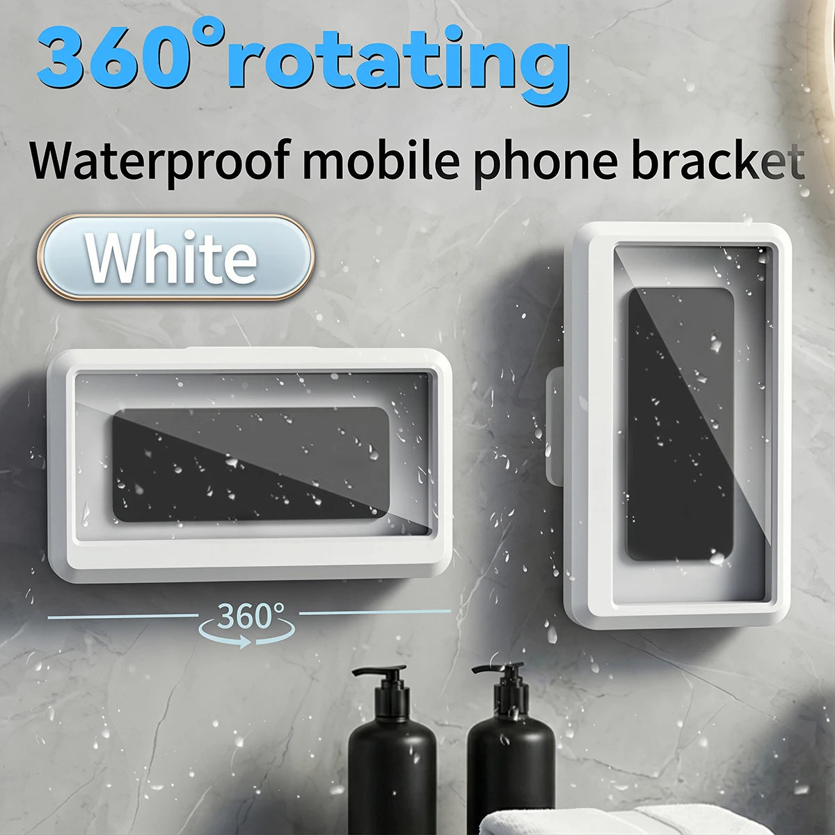 360 Rotation Waterproof and Anti-fog Mobile Phone Case for Bathroom Shower Phone Holder Waterproof Can Be Touched Shower Phone