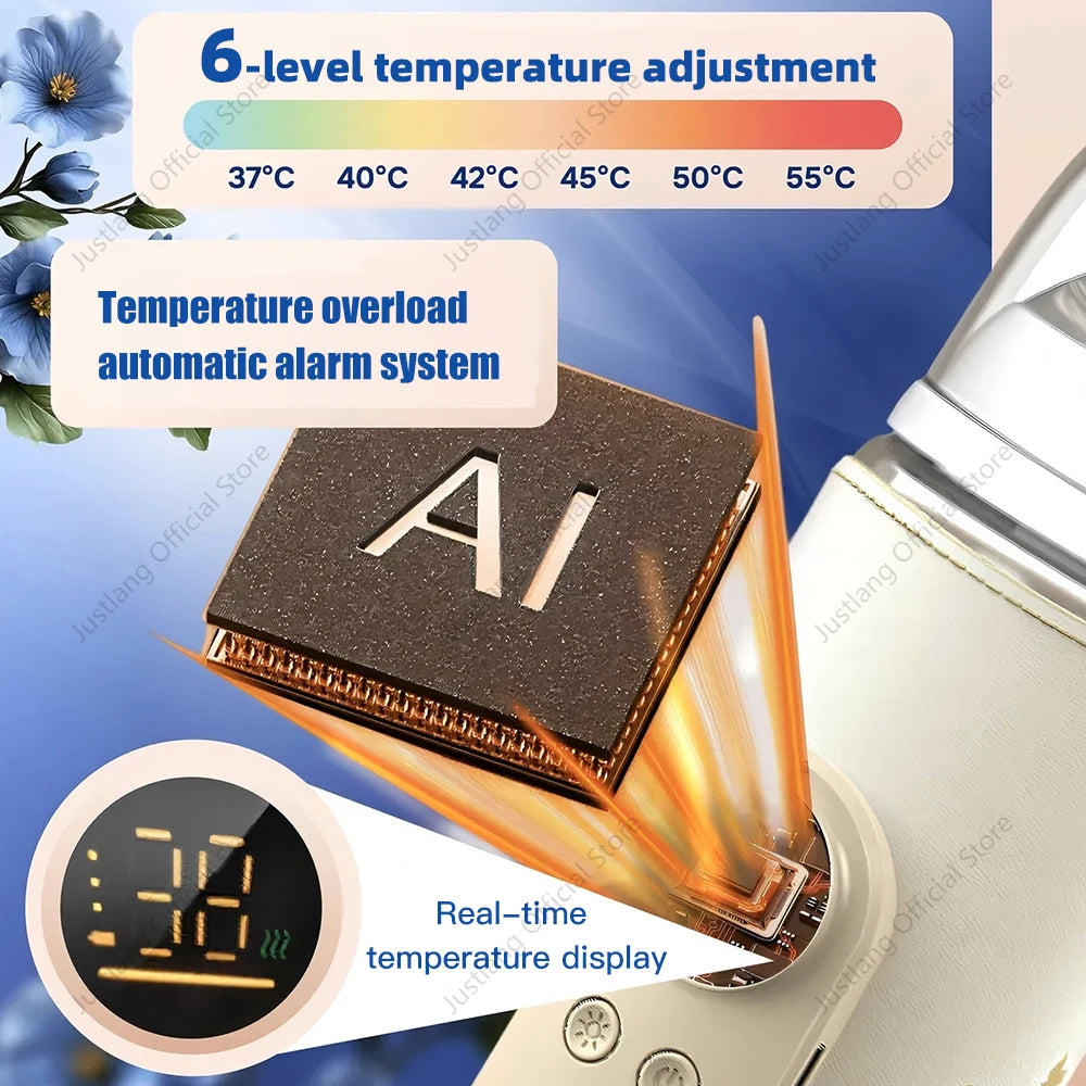 JUSTLANG 10000mAh Baby Bottle Warmer 5 Heat Level Multifunction Breast Milk Warmer Accurate Temperature Control Baby Bottle Heat