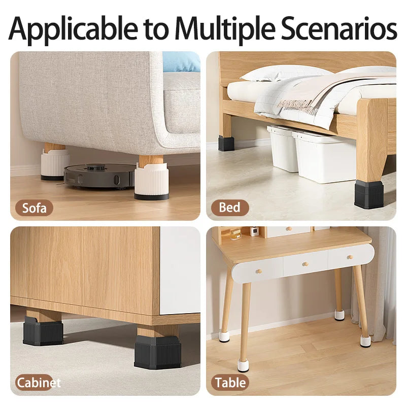 Furniture Elevation Pads for Bed Feet: Stackable Heavy-Duty Support Risers, Bed Leg/Bed Base Raising Blocks