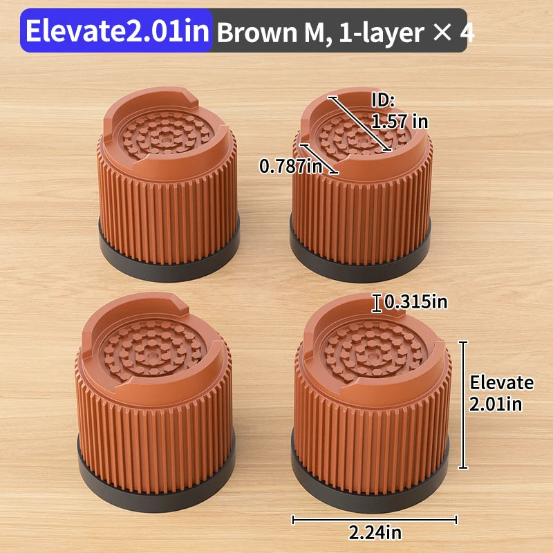 Furniture Elevation Pads for Bed Feet: Stackable Heavy-Duty Support Risers, Bed Leg/Bed Base Raising Blocks