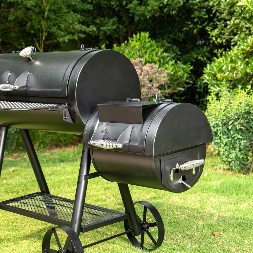 Offset Smoker Charcoal Grills with 37 Inch Cook Chamber, Barrel Smoker and Charcoal Grill Combo, 941 Sq. In. Space, Customized
