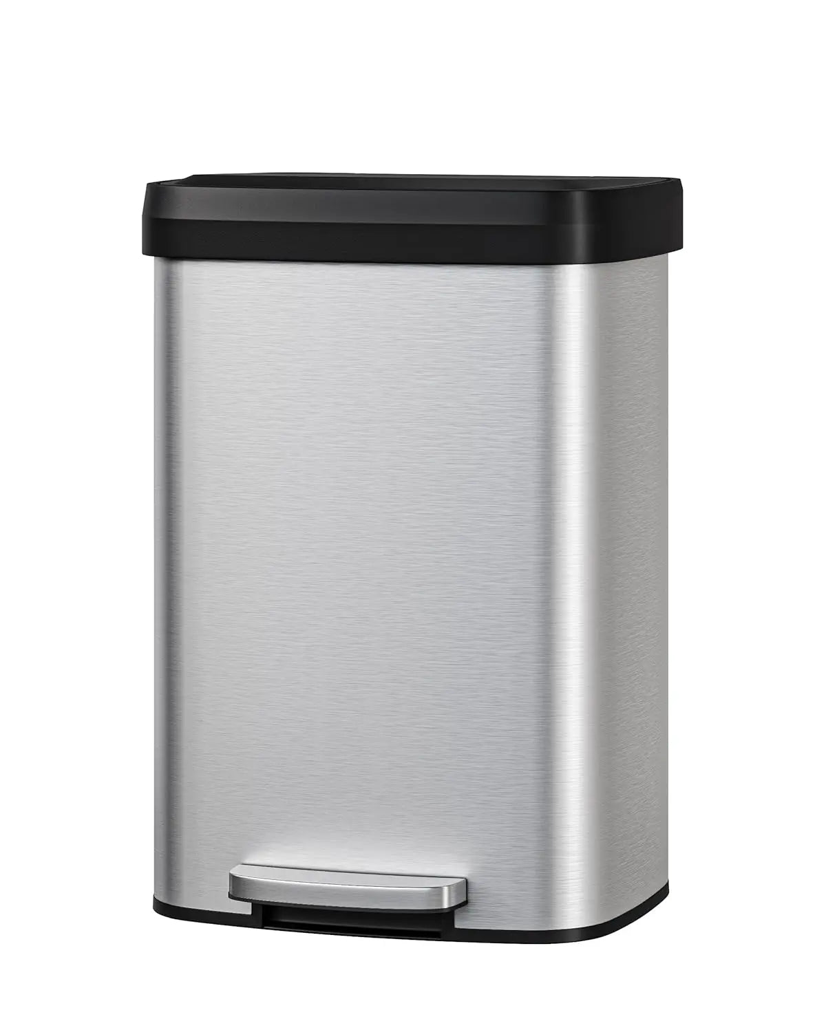 13 gal / 50 L Stainless Steel Trash Can with Lid, Large Garbage Can for Kitchen, Rustproof Step-on Kitchen Metal, Customized